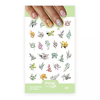 Наклейки для ногтей PINK UP DECOR 3D переводные тон 803