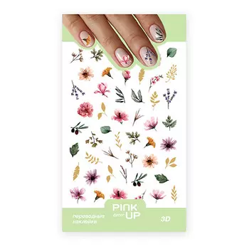 Наклейки для ногтей PINK UP DECOR 3D переводные тон 805
