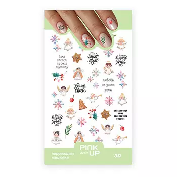 Наклейки для ногтей PINK UP DECOR 3D переводные тон 813