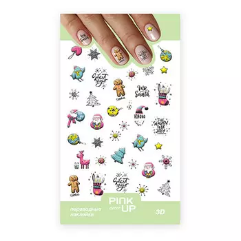 Наклейки для ногтей PINK UP DECOR 3D переводные тон 814