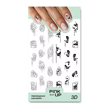 Наклейки для ногтей PINK UP DECOR 3D переводные тон 838