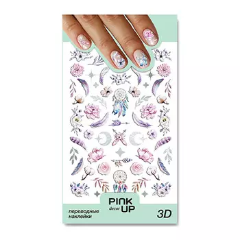 Наклейки для ногтей PINK UP DECOR 3D переводные тон 857
