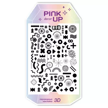 Наклейки для ногтей PINK UP DECOR 3D переводные тон 92