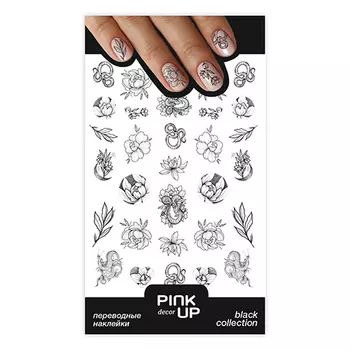 Наклейки для ногтей PINK UP DECOR BLACK переводные тон 643