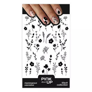 Наклейки для ногтей PINK UP DECOR BLACK переводные тон 662