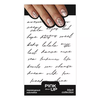 Наклейки для ногтей PINK UP DECOR BLACK переводные тон 663
