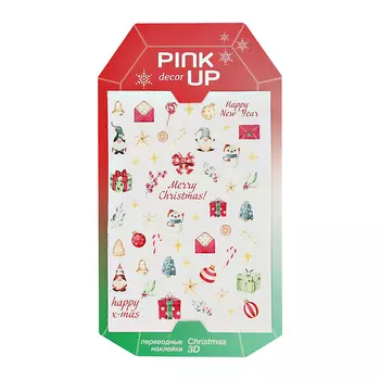 Наклейки для ногтей PINK UP DECOR CHRISTMAS 3D переводные тон 106