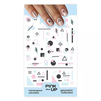 Наклейки для ногтей PINK UP DECOR GEOMETRY переводные тон 625