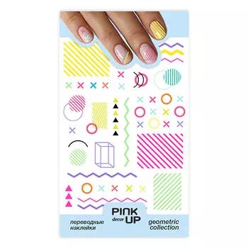 Наклейки для ногтей PINK UP DECOR GEOMETRY переводные тон 626