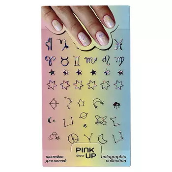 Наклейки для ногтей PINK UP DECOR HOLOGRAPHY переводные тон 745
