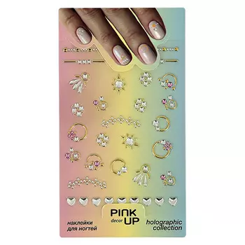 Наклейки для ногтей PINK UP DECOR HOLOGRAPHY переводные тон 753