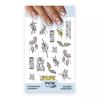 Наклейки для ногтей PINK UP DECOR METALLIC переводные тон 725