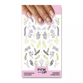 Наклейки для ногтей PINK UP DECOR METTALIC переводные тон 871