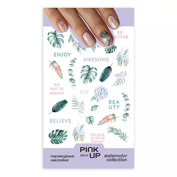 Наклейки для ногтей PINK UP DECOR WATERCOLOR переводные тон 673