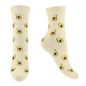 Носки женские SOCKS beige with avocado