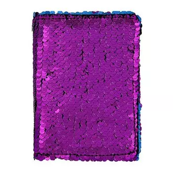Обложка для паспорта LADY PINK в пайетках фиолетовая