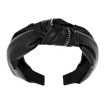 Ободок LADY PINK LEATHER wide