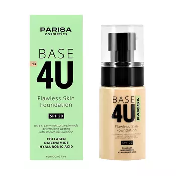 Основа тональная для лица PARISA BASE 4U FLAWLESS SKIN тон 13 натуральный