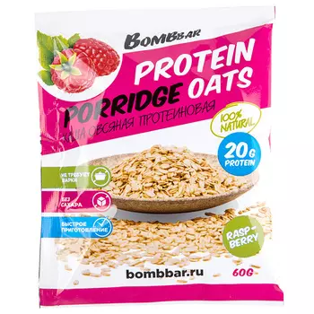 Овсяная каша BOMBBAR быстрого приготовления со вкусом малины 60 г