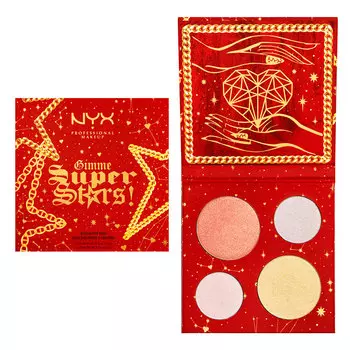 Палетка хайлайтеров NYX PROFESSIONAL MAKEUP GIMME SUPER STARS! 4 оттенка