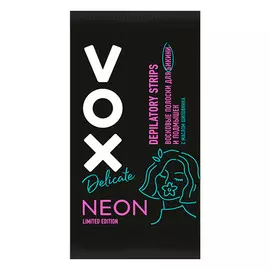 Полоски восковые для тела VOX NEON COLLECTION для деликатных зон 12 шт+ 2 салфетки