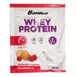 Протеиновый коктейль BOMBBAR в саше со вкусом малинового печенья 30 г