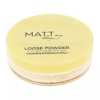 Пудра рассыпчатая для лица EVELINE MATT MY DAY банановая