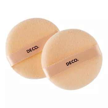 Пуховки DECO. POWDER для пудры круглые 2 шт