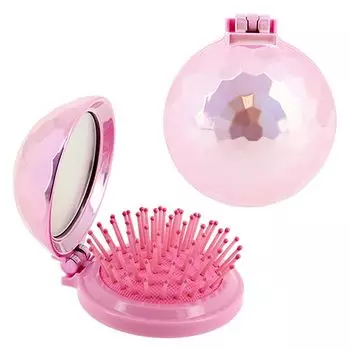 Расческа для волос LADY PINK c зеркалом Pink disco ball