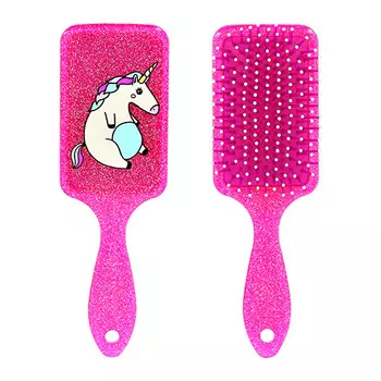 Расческа для волос LADY PINK массажная малиновая с принтом