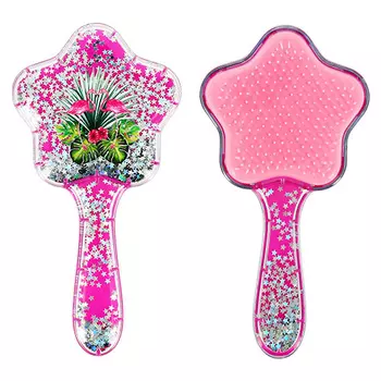 Расческа для волос MISS PINKY малиновая с блестками