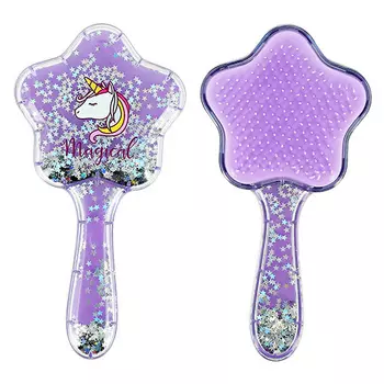 Расческа для волос MISS PINKY UNICORN фиолетовая с блестками