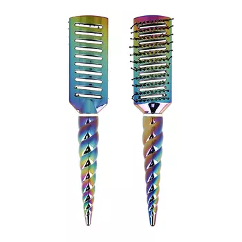 Расческа для волос расцветки бензин LADY PINK прямоугольная узкая