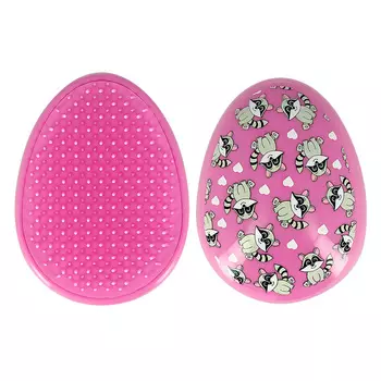 Расческа для волос распутывающая MISS PINKY с принтом еноты