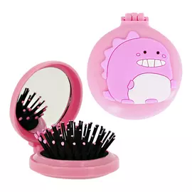 Расческа для волос с зеркалом LADY PINK динозаврик розовый