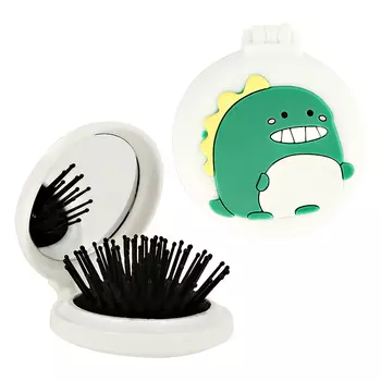 Расческа для волос с зеркалом LADY PINK динозаврик зеленый