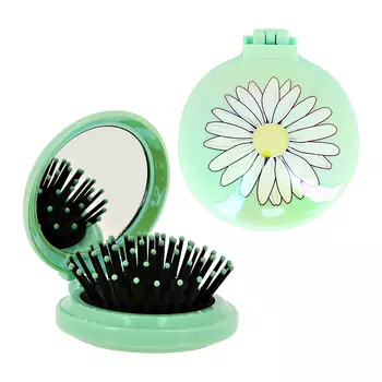 Расческа для волос с зеркалом LADY PINK с принтом ромашка
