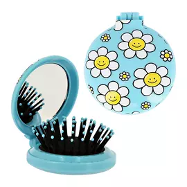Расческа для волос с зеркалом LADY PINK с принтом ромашка