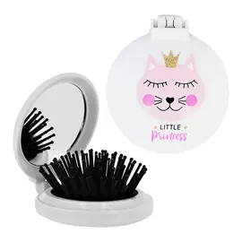 Расческа для волос с зеркалом MISS PINKY с принтом кошечка