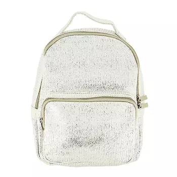Рюкзак LADY PINK плетеный серебряный