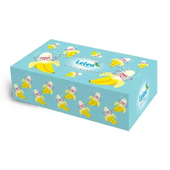 Салфетки бумажные LELEA 2-х слойные Bananas 100 шт