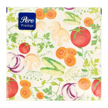 Салфетки бумажные PERO PRESTIGE трехслойные Супчик 20 шт