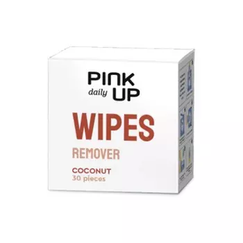 Салфетки для снятия лака и гель-лака PINK UP DAILY Кокос 30 шт