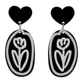 Серьги LADY PINK BLACK AND WHITE