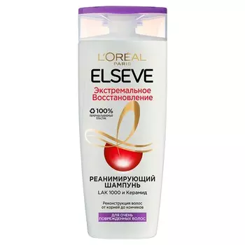 Шампунь для волос LOREAL ELSEVE ЭКСТРЕМАЛЬНОЕ ВОССТАНОВЛЕНИЕ реанимирующий для очень поврежденных волос 250 мл