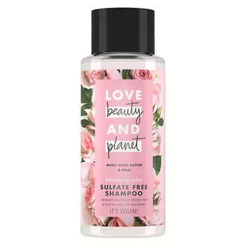 Шампунь для волос LOVE BEAUTY AND PLANET MURU MURU BUTTER &amp; ROSE Цветущий цвет бессульфатный с маслом мурумуру и розой 400 мл
