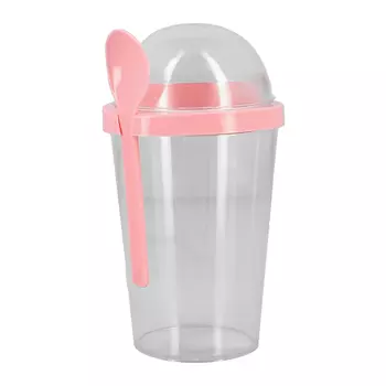 Шейк-стакан FUN с ложкой pink