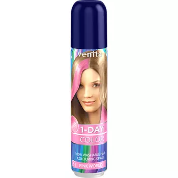 Спрей для волос оттеночный VENITA 1-DAY COLOR тон Pink world розовый мир 50 мл