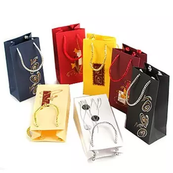 Сумка бумажная GRANDGIFT подарочная в ассортименте 16,5см*8 см*6см