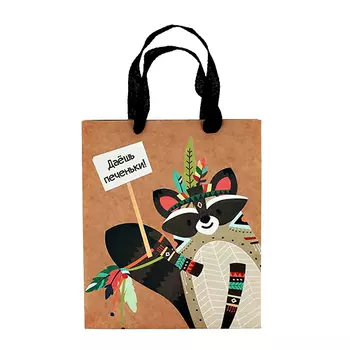 Сумка бумажная ЛАКАРТ крафт в ассортименте код ВС шт